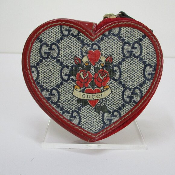 Gucci Unicef Tattoo Campaign 2008- Monogram Heart Coin Wallet Purse So cute!